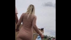 Blonde With Great Asshole In Tight Skirt