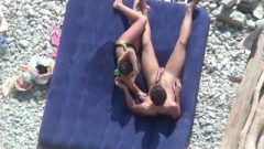 Gf Sucking Bf On A Beach And Playing With His Ass-Hole